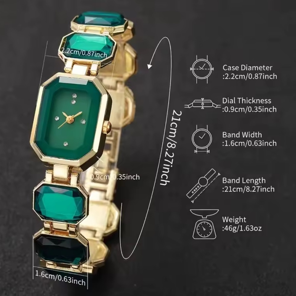 Rose Elegance Gem Timepiece Bracelet Watch - Picture 5 of 6